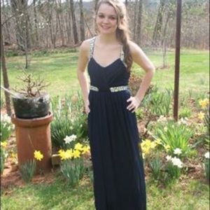 navy blue prom dress